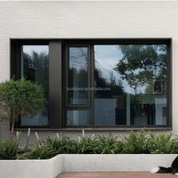 Ventana abatible de aluminio personalizada de alta calidad Parrillas de seguridad de vidrio residenciales de persiana de estilo americano moderno de alto impacto