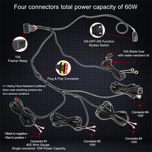 Arnés de Cables Automotriz Personalizado de 12V para Señales de Giro de UTV con Interruptor Basculante para Polaris <span class=keywords><strong>RZR</strong></span> Ranger <span class=keywords><strong>Maverick</strong></span> <span class=keywords><strong>X3</strong></span> Talon Mule - Product Image 2