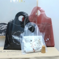 Sacs à provisions en plastique poly givré transparent paquet de pain sac de Ldpe sac en plastique découpé à l'emporte-pièce avec poignée