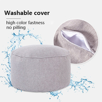 Détente et confortable tabouret en faux lin salon pouf pouf chaise étanche intérieur/extérieur tabourets
