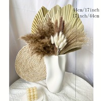Éventail en feuilles de palmier séchées de couleur naturelle nordique, élément tressé de style INS pour décoration murale de mariage et de maison