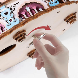 Caja de Música Romántica Creativa de Madera, Juguete DIY Ensamblado a Mano para Sueños Nocturnos, Campana, Certificación CE, CPC Transfronterizo para Regalos - Product Image 3