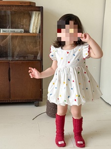 Vestido de princesa para niñas, falda <span class=keywords><strong>Pod</strong></span> de verano para niños, ropa de bebé con manga voladora, ropa para niños con lazo - Product Image 2
