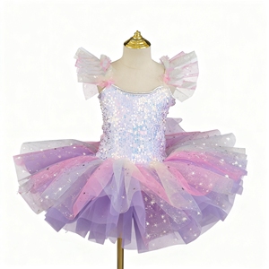 子供の日ステージダンスウェアバレエガールCygnetダンスコスチューム女の子のためのパフォーマンスウェア - Product Image 2