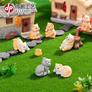 Figuras de Gatos en Miniatura de Resina, Decoración de Interiores, Juego de Adornos de Escritorio - Product Image 3
