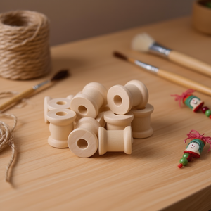 Bobine in Legno Ilan 12x13 mm, 12 Pezzi, Componenti in Legno per Artigianato - Product Image 2