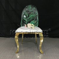 Chaise acrylique dorée de mariage avec télécommande, 16 couleurs, éclairée par Led