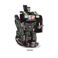 Mainan Robot Deformasi Satu Tombol Model Militer Mainan Transformasi Tank Tentara Remote Control dengan Musik dan Lampu