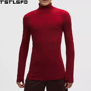 Cut And Sew Seamless <b>Mock</b> <b>Neck</b> Base Layer Men Quick Dry Performance <b>Top</b> Men'S Hoodies & Sweatshirts Clothing Manufacturers Bulk - Product Image 1