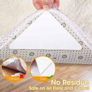 4 Uds. Accesorios de pinza para alfombras resistentes antideslizantes lavables de tamaño personalizado almohadillas triangulares reutilizables de 1MM - Product Image 3