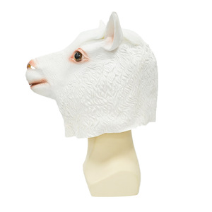 Máscara de Látex de Alpaca Blanca, Accesorio de Disfraz para Fiesta de Halloween, Cabeza de Animal - Product Image 3