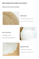 Coussin de lit amovible en fil de coton avec oreilles de chat mignonnes, tapis rafraîchissant solide toutes saisons, panier-nid anti-griffures pour chats