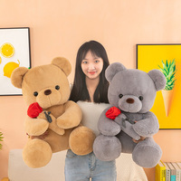 Ours en Peluche Mignon de Saint-Valentin, Animal en Peluche, Ours Rose, Cadeau pour Petite Amie, Décoration de Fête