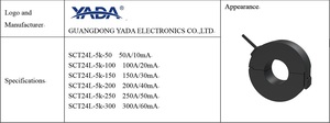 YADA sct24l ul IEEE c57.13 tiêu chuẩn 100A 20mA 200A 40mA 300A 60mA hiện tại Cảm biến chia lõi hiện tại biến áp CT - Product Image 6