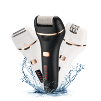 PRITECH 3 in 1 Epilator Elektrik untuk Wanita, Alat Cukur, Penghilang Bulu, Penghilang Kapalan dengan Layar LED Pintar, Tahan Air IPX5