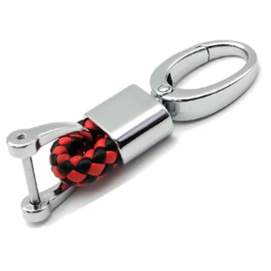 Porte-clés de voiture personnalisable avec rotation à 360 degrés avec <span class=keywords><strong>double</strong></span> anneaux en cuir de vachette en alliage de zinc avec logo armorié - Product Image 5
