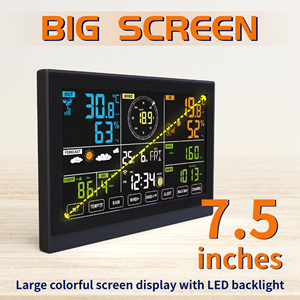 Professional 7-in-1 Wireless Weather Station Digital Table <strong>Clock</strong> with Thermo-Hygrometer ABS Material OEM &amp; ODM Supported - Product Image 2