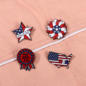Pin de Esmalte Suave del 4 de Julio de los Estados Unidos de América para el Día de la Independencia, Recuerdo, Insignia de Metal, Pin de Solapa con <span class=keywords><strong>Mapa</strong></span> de la Bandera de las Estrellas de EE. UU. - Product Image 4