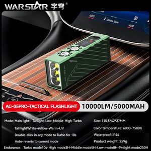 X809 d'urgence en aluminium haute luminosité énorme batterie étanche magnétique lampe de travail longue portée torche EDC lampe de poche UV - Product Image 4