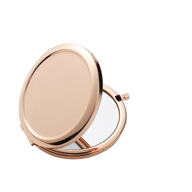 Petit miroir cosmétique pliable miroirs de poche vierges par sublimation Mini miroir de maquillage en métal pour transfert de chaleur impression Logo Photo