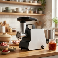 Hachoir à viande électrique domestique 220V UE, multifonctionnel avec tube à saucisses et fonction inversée, en stock, MOQ1
