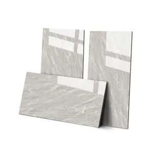 Интерьерная плитка из серого фарфора с мраморной текстурой, глянцевая глазурованная квадратная керамическая плитка для пола, дизайн по низкой цене 1500*750