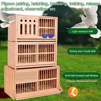 Muebles de Lujo para Mascotas de Madera Maciza para Exteriores, Jaulas Anti-Escape con Puertas Corredizas, Diseño Transpirable e Impermeable para Palomas de Competición