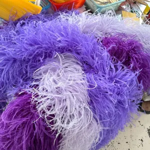 <span class=keywords><strong>Boa</strong></span> en plumes d'autruche violettes 6, 8, 10, 15, 26 plis, 2M, Châle en plumes d'autruche, Écharpe de mariage, Décoration DIY pour robe de femme, Vêtement, Fait main - Product Image 6