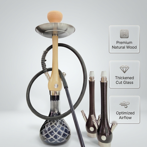 Nouvel ensemble de chicha arabe jaune avec étui en <span class=keywords><strong>bois</strong></span> et cuir, style européen et américain, pour la maison et les bars - Product Image 1