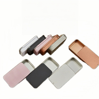 Mini boîte en fer blanc, fournisseur chinois, offre des boîtes métalliques coulissantes blanches/noires à sécurité enfant pour cosmétiques et bonbons, avec pompe