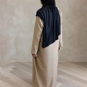 Aschulman Custom Abaaya Moslim Jurk Abaya Vrouwen Moslim Jurk 2024 Dubai Elegante Linnen Stof Voor Abaya