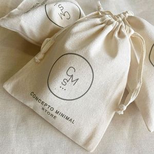 Factory Supply Custom Logo Print Natural Canvas Drawstring <b>Bag</b> Eco-friendly Packaging Cloth Pouch Recycled Cotton <b>Fabric</b> <b>Bag</b> - Product Image 4