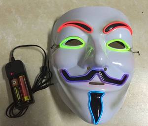 Masque de fête en PVC LED <span class=keywords><strong>V</strong></span> <span class=keywords><strong>pour</strong></span> <span class=keywords><strong>Vendetta</strong></span> <span class=keywords><strong>Anonymous</strong></span> Guy Fawkes, masque de mascarade, accessoire de costume d'Halloween <span class=keywords><strong>pour</strong></span> adulte <span class=keywords><strong>pour</strong></span> cosplay - Product Image 3