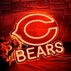Bear <strong>Neon</strong> <strong>Sign</strong> <strong>for</strong> Wall Decor Football Team <strong>Neon</strong> Light <strong>for</strong> Man Cave Birthday Orange Led Light up <strong>Sign</strong> <strong>for</strong> Party Club - Product Image 2
