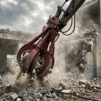 Grappin à 4 dents pour pneus et matériaux en vrac, résistant à l'usure, pour la manipulation de ferraille, compatible avec les excavatrices de 15 tonnes