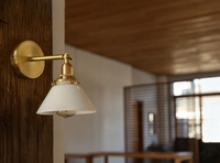 Lampe murale moderne à LED à intensité variable, CRI 90, cuivre antique jaune