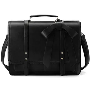 Bolso de negocios multifuncional de gran capacidad para mujer, maletín sencillo de cuero para portátil, Retro, de lujo, negro, gran oferta