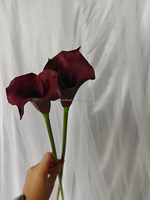Ensemble de fleurs artificielles bordeaux personnalisées BF-DR01, toucher réel, pour la décoration d'événements de mariage en automne et en hiver