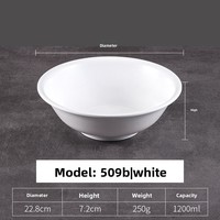Bol à soupe en plastique de style chinois, fond plat, grand bol commercial, vaisselle pour hôtel et restaurant, pour poisson mariné, nouilles de riz