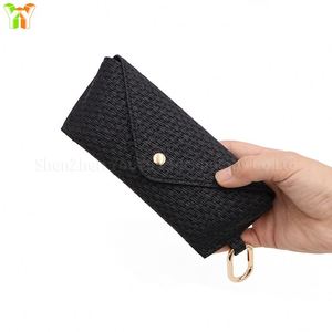 Chic Woven Straw PU Leather Eyeglass <b>Case</b> with Hook Soft Protective Fashion <b>Glasses</b> Pouch Sunglasses Holder Travel Accessories - Product Image 3