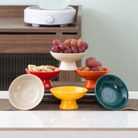 Bol à dessert créatif en céramique sur pied, coupe à glace, saladier en porcelaine pour fruits, idéal pour la maison et les restaurants