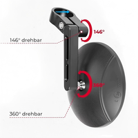 Rétroviseur latéral de moto résistant aux intempéries et à la corrosion, avec filetages standard 8/10 mm et accessoires de lentilles remplaçables