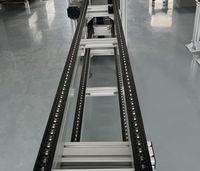 Plataforma de Trabajo Electrónica de Aluminio con Banda de Acero Inoxidable, Línea de Ensamblaje con Transportador de Cadena de Doble Velocidad