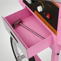 Nouvelle machine à barbe à papa commerciale avec chariot 1000W 110V/220V 1L Capacité Facile à utiliser pour une utilisation en fête Rose