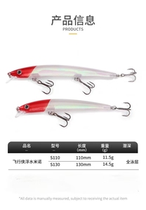 Vente en gros 110mm 130mm de long leurre artificiel dur méné coulant Original flottant méné d'eau douce salée Jerbait - Product Image 3