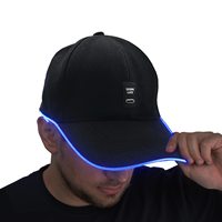 Muestra gratis OEM Custom Light up Hat Glow in the Dark Festival Party 6 Paneles LED Gorra de béisbol