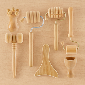 Custom Private Label Facial Wellness Gua Sha Natural Wood Acupressure Stick Brass <b>Massage</b> <b>Tool</b> for Face/Neck/Body Self-Care Skin - Product Image 1