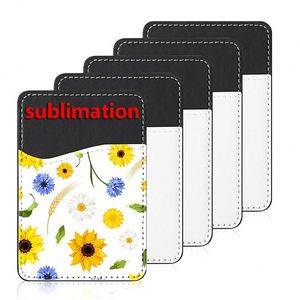 Porte-cartes en cuir PU pour sublimation, support adhésif pour l'arrière du téléphone (iPhone/Android), compatible HTV, supports vierges pour DIY - Product Image 1