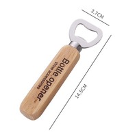 Ouvre-bouteille en bois personnalisé avec logo, outil de bar portable, cadeau promotionnel d'anniversaire, ouvre-boisson rustique gravé