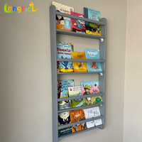 Organisateur de livres fait à la main en bois massif mural Montessori enfants étagère 4 niveaux affichage de livres pour chambre d'enfants
